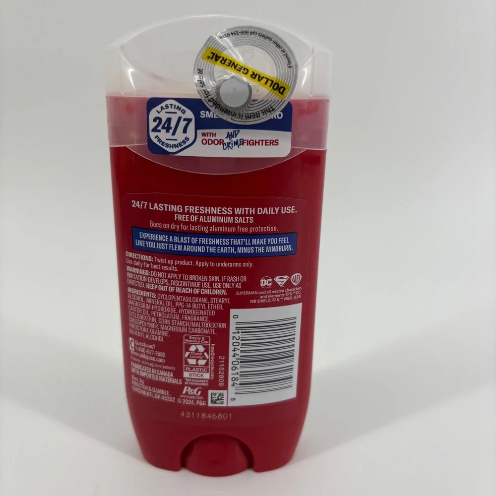 Old Spice Deodorant‎ Men 3oz New Superman Man of Tomorrow Aluminum Free Citrus